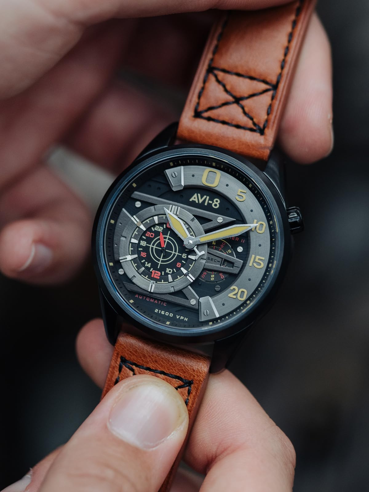 AVI-8 Men's 44mm Hawker Harrier Ace of Spades Black Watch with